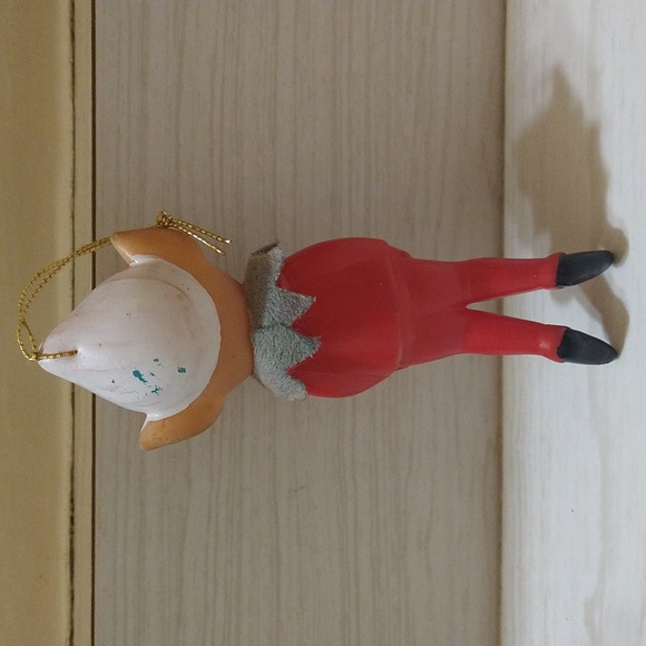 Vintage RARE 1960s Red Rubber Christmas Pixie Elf Made In Japan - Picture 2 of 4